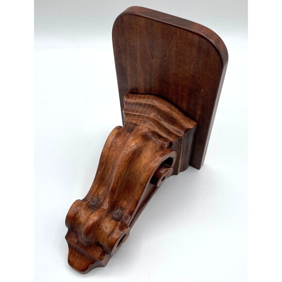 2 Vintage Solid Wood Corbels Brackets Bookends Mantel/Bar/Shelf 7" x 7" x 4.5" - Picture 13 of 13
